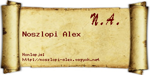 Noszlopi Alex névjegykártya
