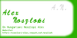 alex noszlopi business card